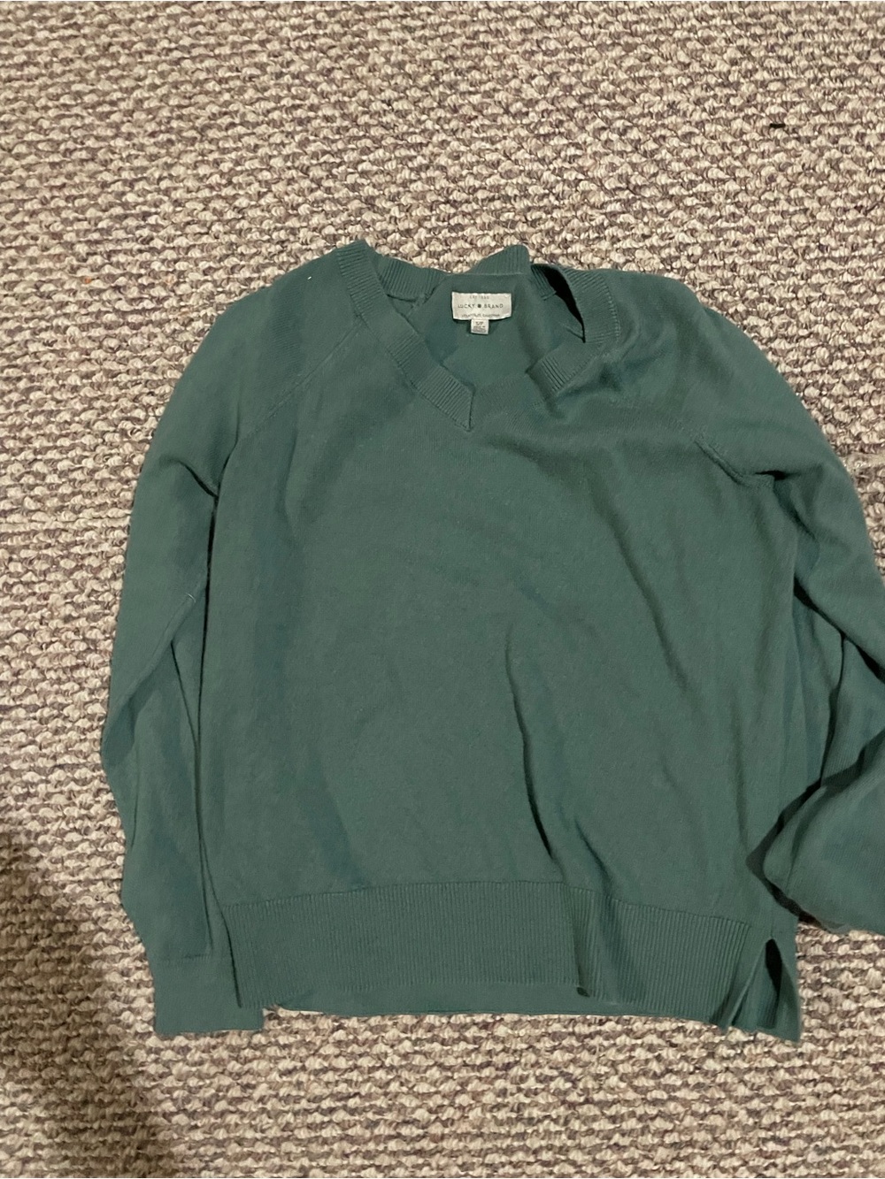 Lucky Brand Dark Green V-Neck Sweater